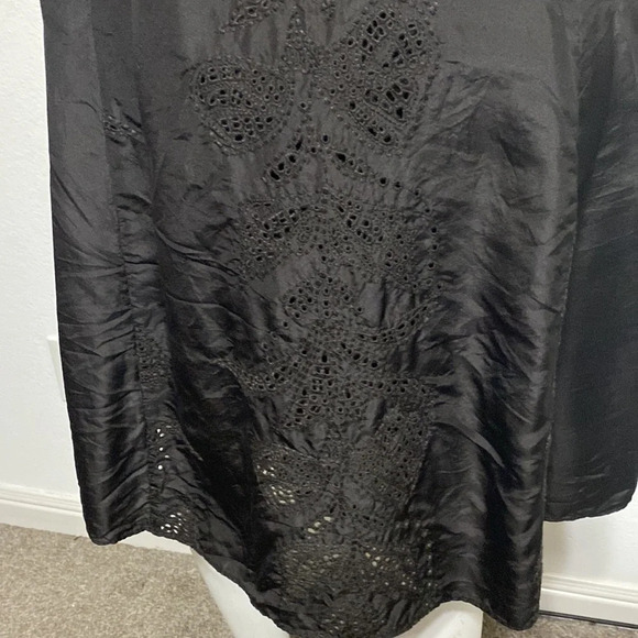 Banana Republic 100% Silk Black Fit & Flare Dress Size 2 Petite - Picture 6 of 11